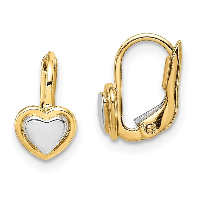 Madi K Kid’s 14k Two-Tone Heart Hoop Earrings