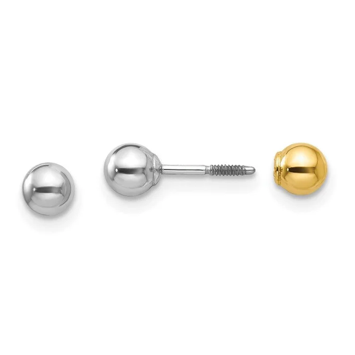 Madi K Kid’s 14k Two-tone Reversible 4mm Ball Earrings
