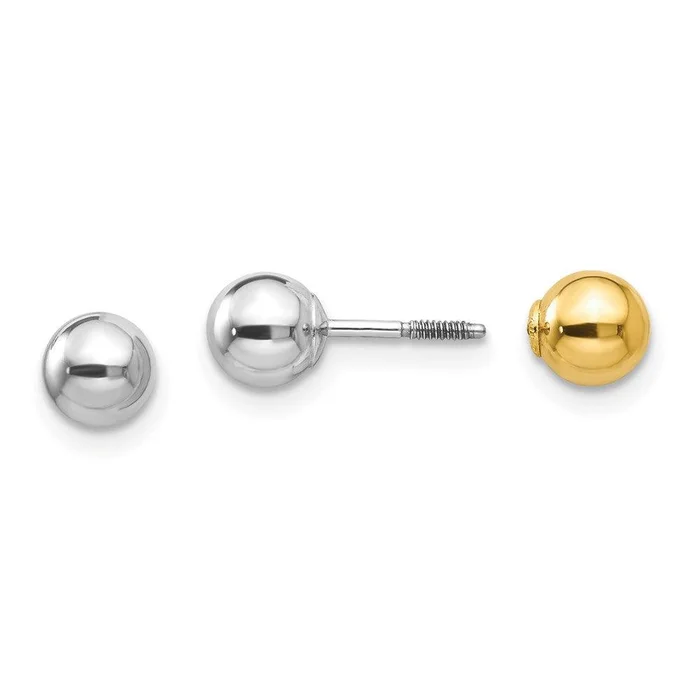 Madi K Kid’s 14k Two-tone Reversible 5mm Ball Earrings