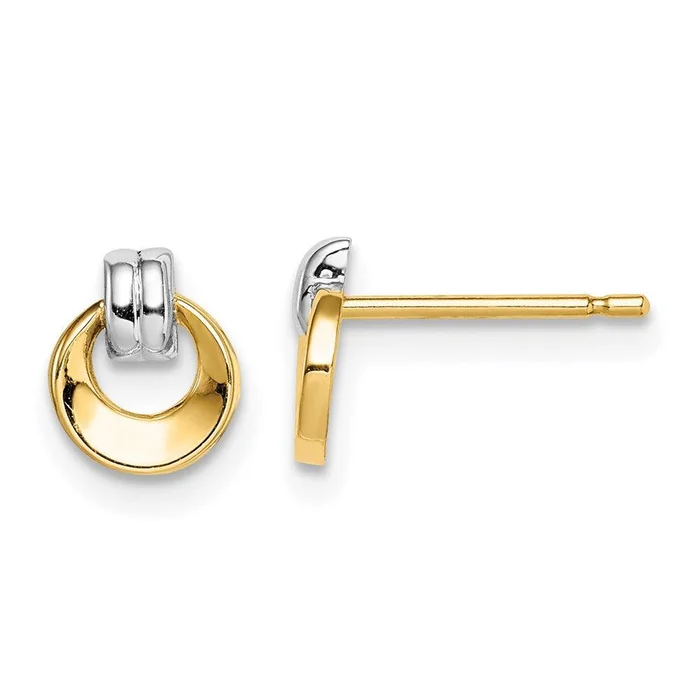 Madi K Kid’s 14k w/Rhodium Circle Post Earrings