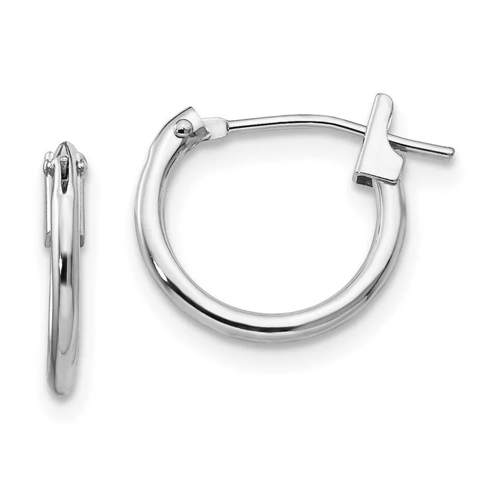 Madi K Kid’s 14k White Gold 1.25mm Hoop Earrings
