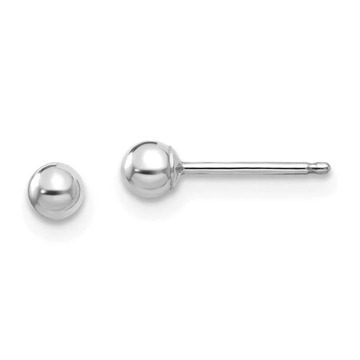 Madi K Kid’s 14k White Gold Polished 3mm Ball Post Earrings