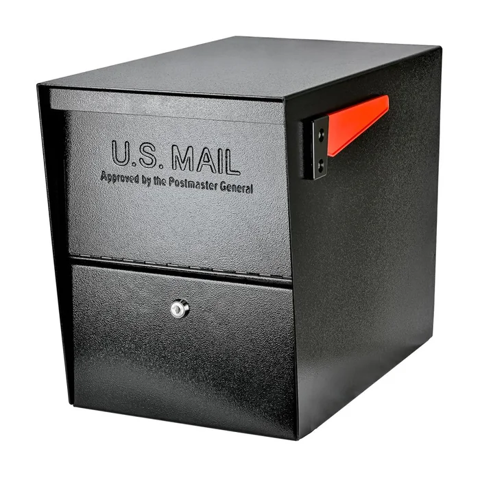 Mail Boss Post Mount Black Metal Extra Large Lockable Mailbox
