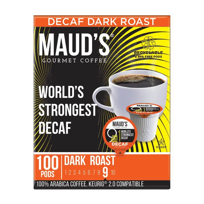 Maud’s Decaf World’s Strongest Dark Roast Coffee Pods, 100 ct