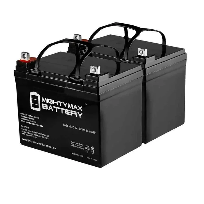 MIGHTY MAX BATTERY MAX3437139 ML35-12 – 12V 35AH U1 Deep Cycle AGM Solar Battery Replaces 33Ah, 34Ah, 36Ah – 2 Pack