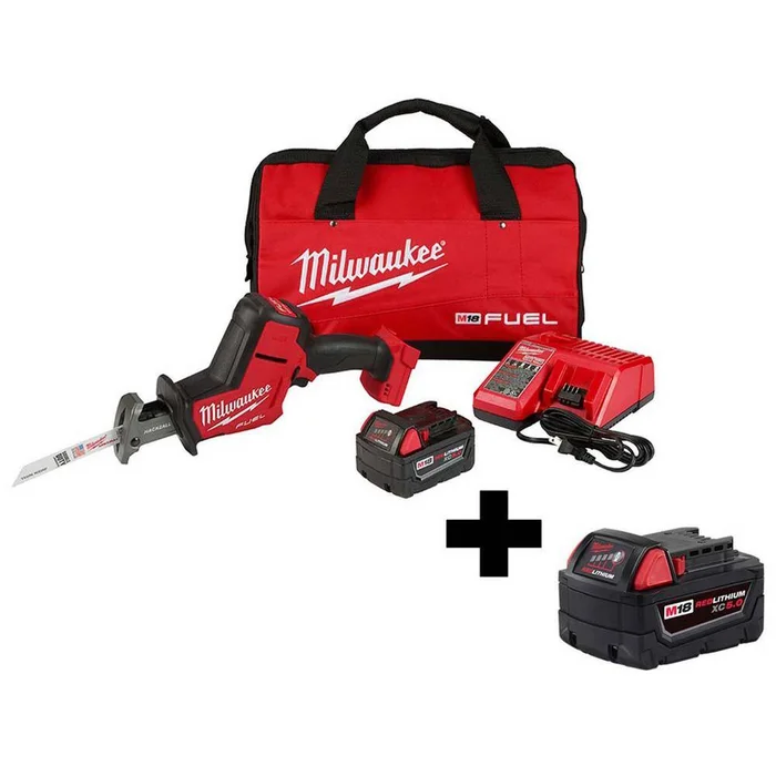 Milwaukee 2719-21-48-11-1850 M18 FUEL 18V Lithium-Ion Brushless Cordless HACKZALL Reciprocating Saw Kit W/ M18 5.0Ah Battery
