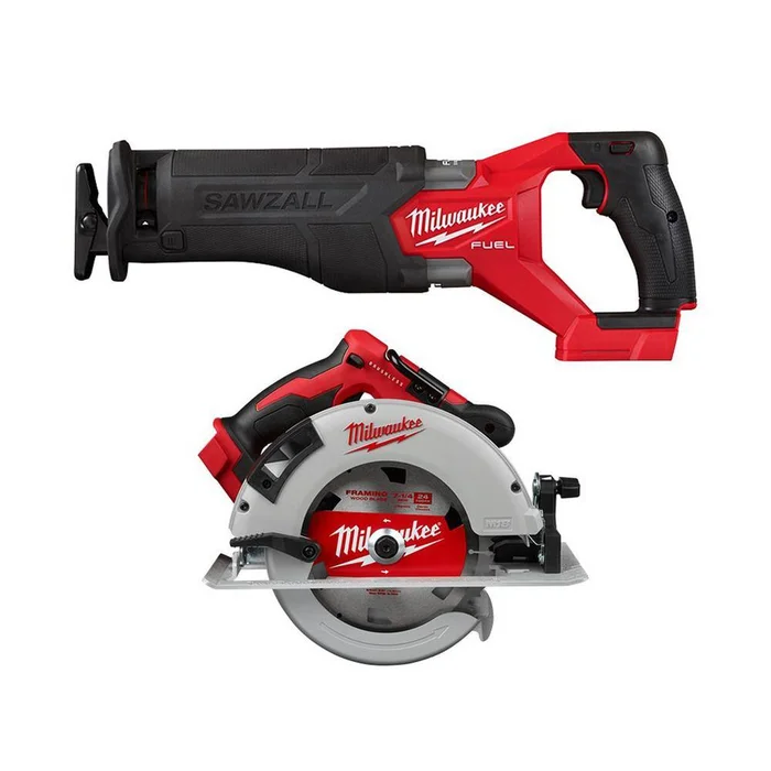 Milwaukee 2821-20-2631-20 M18 FUEL GEN-2 18V Lithium-Ion Brushless Cordless SAWZALL Reciprocating Saw and 7-1/4 in Circular Saw (2-Tool)