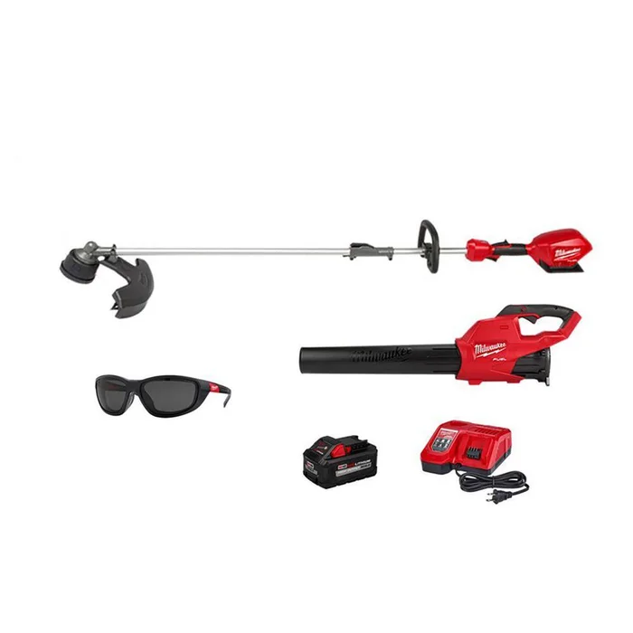 Milwaukee 3000-21-48-73-2045 M18 FUEL 18-Volt Lithium-Ion Brushless Cordless QUIK-LOK String Trimmer/Blower Combo Kit with Polarized Safety Glasses