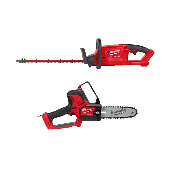 Milwaukee M18 FUEL 18 in. 18V Lithium-Ion Brushless Cordless Hedge Trimmer with M18 FUEL 8 in. HATCHET Pruning Saw (2-Tool)