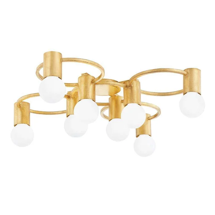MITZI HUDSON VALLEY LIGHTING Hope 8-Light Gold Leaf Semi-Flush Mount