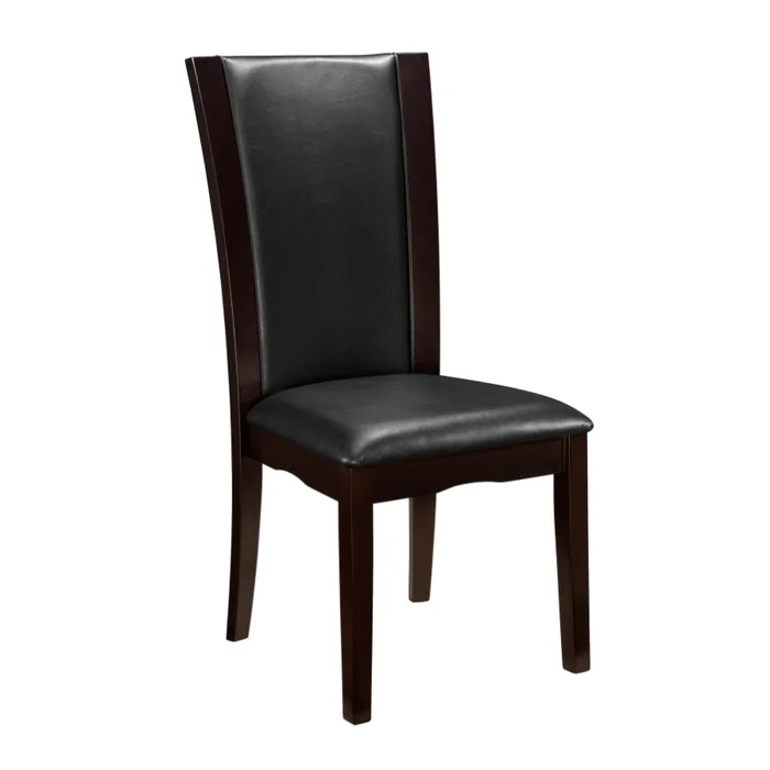 Modern Contemporary Dining Side Chairs Set of 2 Dark Brown Faux Leather Upholstered Espresso Finish GL-B011P255724