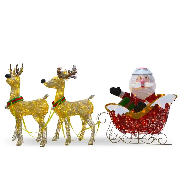 National Tree Company 33.5-in Sleigh Free Standing Decoration with Clear Incandescent Lights