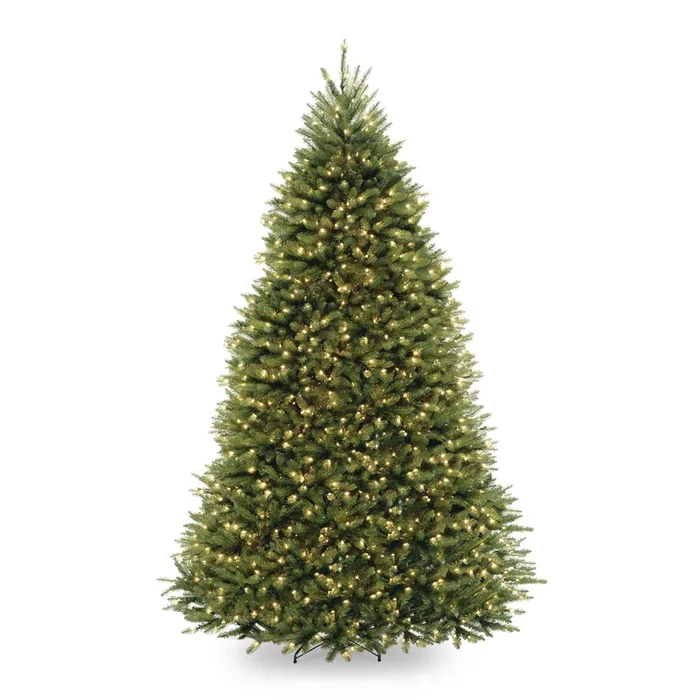 National Tree Company 9-ft Dunhill Fir Pre-lit Artificial Christmas Tree with Clear Incandescent Lights