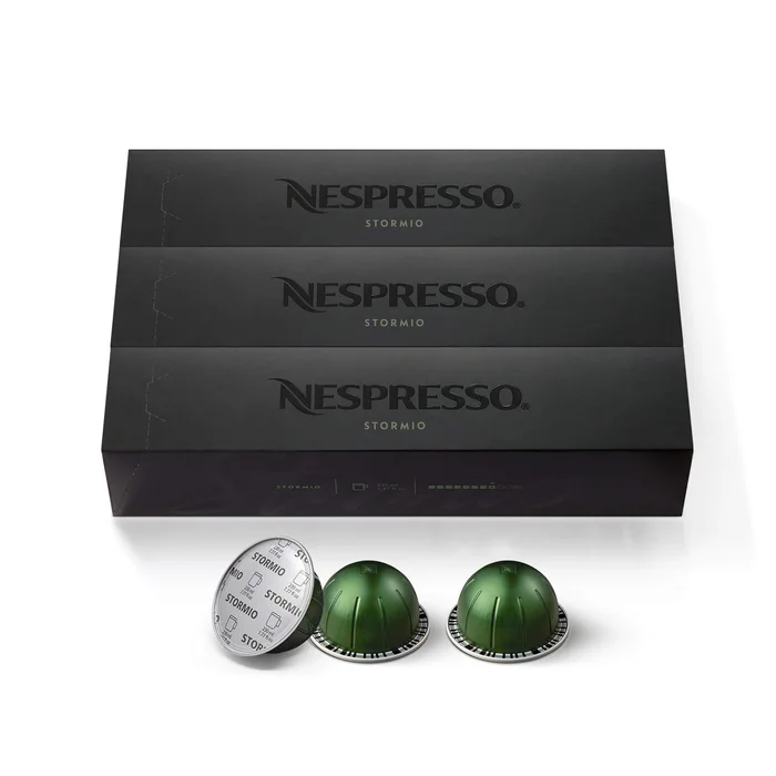 Nespresso Capsules Vertuo, Stormio, Dark Roast Coffee, 30-Count Coffee Pods, Brews 7.8oz.