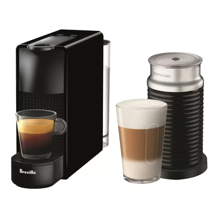 Nespresso – Essenza Mini Black by Breville with Aeroccino3 – Piano Black