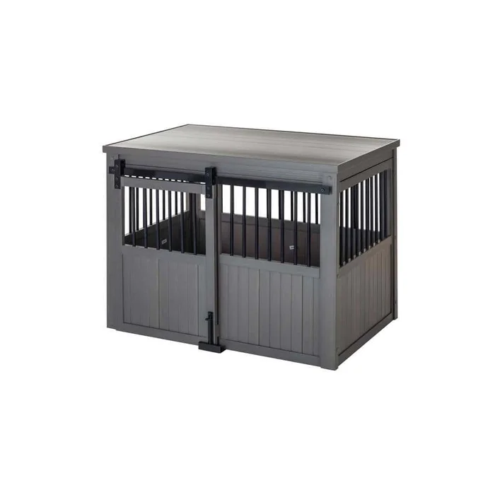 New Age Pet EHDBC15-05XL Homestead ECOFLEX Grey Sliding Barn Door Dog Crate Extra Large