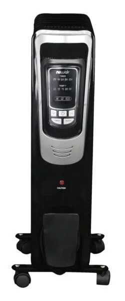 NewAir Up to 1500-Watt Oil-filled Radiant Tower Indoor Electric Space Heater with Thermostat and Remote Included