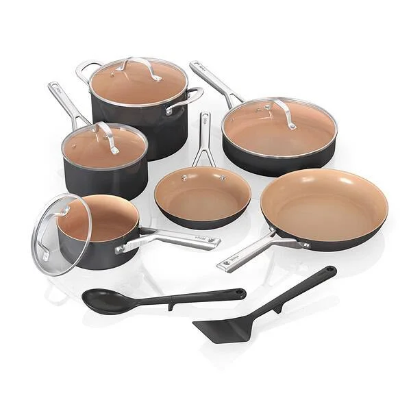 Ninja CW89012 Extended Life Essential Ceramic 12-Piece Cookware Set, PFOA/PFAS Free