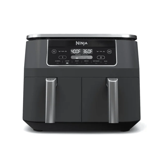 Ninja DZ201 Foodi 8 Quart 6-in-1 DualZone 2-Basket Air Fryer, Grey