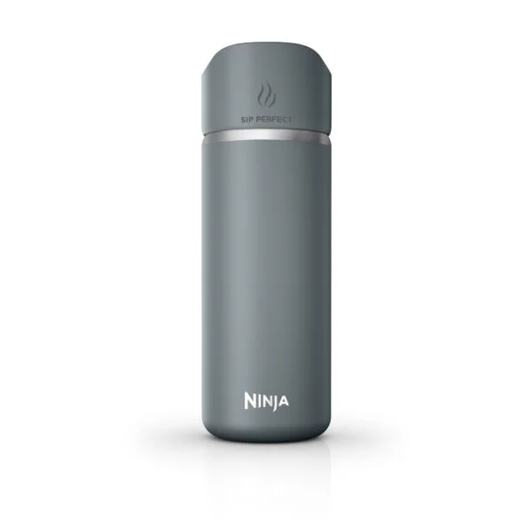 Ninja Sip Perfect 16oz. Travel Mug, Leak Proof Stainless Steel Insulated Tumbler for Hot Drinks, Ash Gray