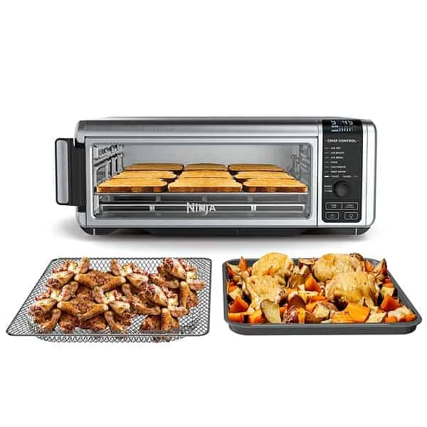 Ninja SP101 Digital Air Fry Countertop Oven with 8-in-1 Functionality, Flip Up & Away Capability for Storage Space