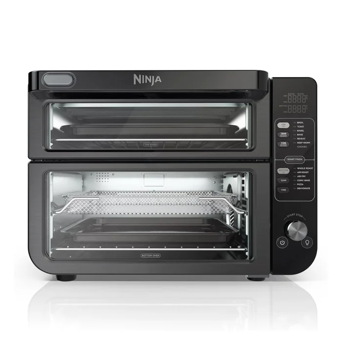 Ninja, Toaster Oven, Double Oven with FlexDoor, FlavorSeal & Smart Finish, 13-in-1, Black, DCT402BK