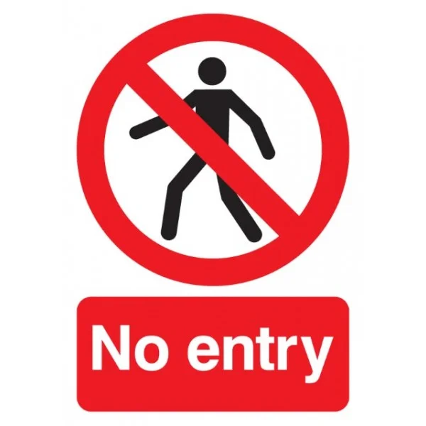 No Entry Sign – Rigid Polypropylene – 210mm x 148mm