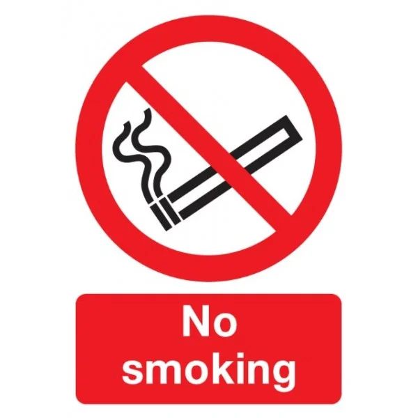 No Smoking Sign – Rigid Polypropylene – 210mm x 148mm