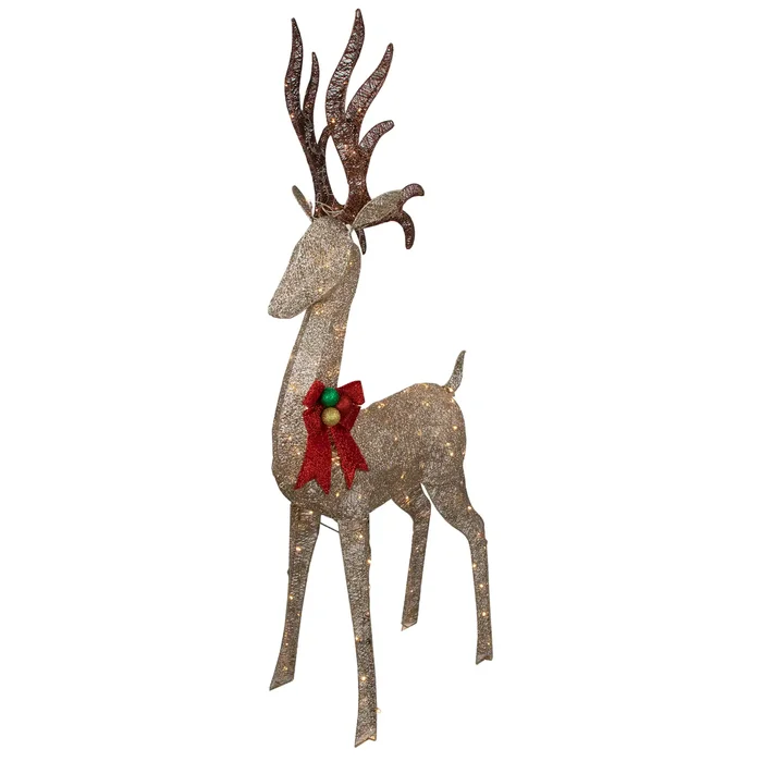 Northlight 74-in Reindeer Free Standing Decoration with White LED Lights