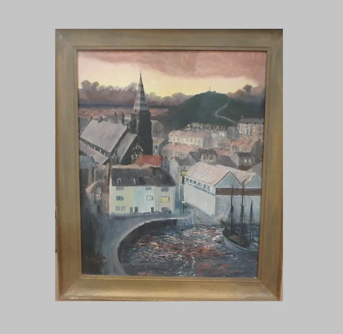 Oil On Canvas – “A Village By The Sea”