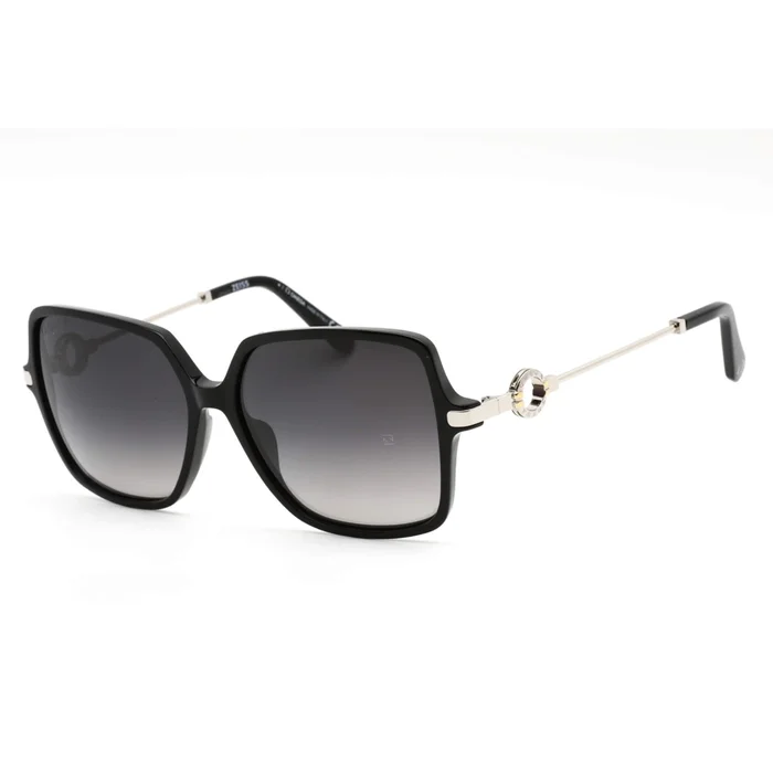 Omega Women’s Sunglasses – Shiny Black/Silver Butterfly Shaped Frame | OM0033 01C