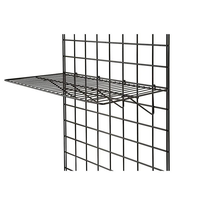 Only Hangers BLK-2412 – 6PCS Grid Panel Display Shelf- Straight Shelf for Grid Panel, Black Finish, Wire (Box of 6)