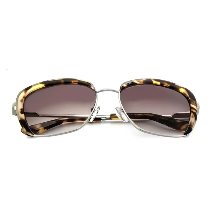 Oscar De La Renta Acetate Silver & Brown Cat Eye Sunglasses SSC4040CEI-045