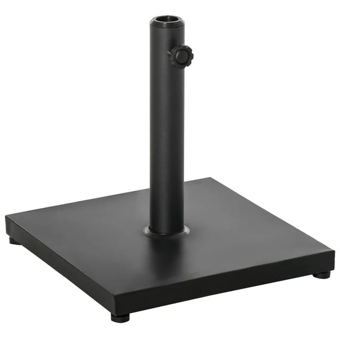 Outsunny 11kg Square Parasol Base, Concrete Umbrella Base, Cement Weight Stand Holder for Outdoor, Patio, Garden, Black
