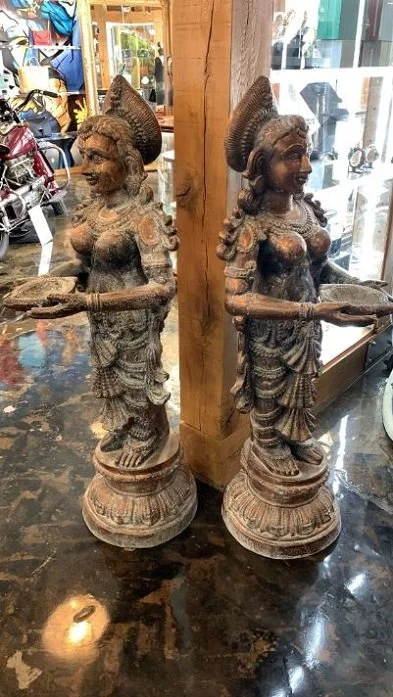 Pair of Deepalakshmi Bronze Statues