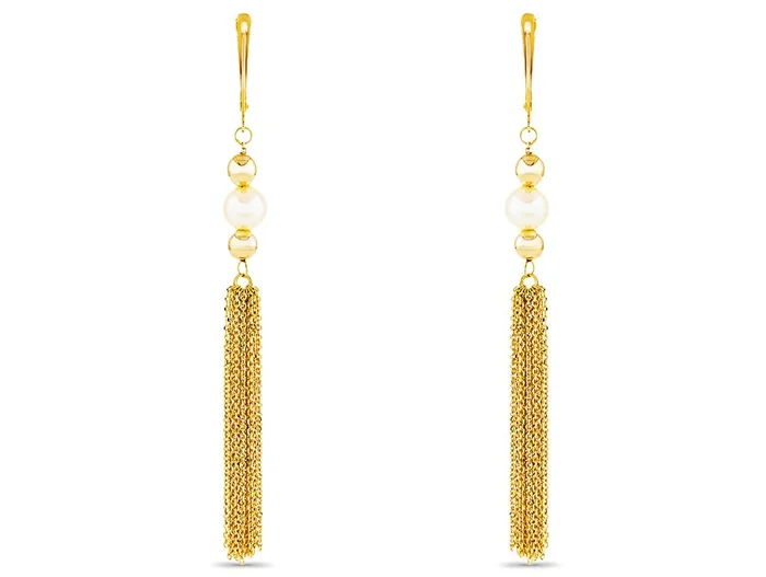 Pearl Tassel Drop Earrings