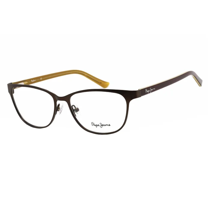 Pepe Jeans Men’s Eyeglasses – Brown Metal Full-Rim Frame Demo Lens | PJ1255 C6