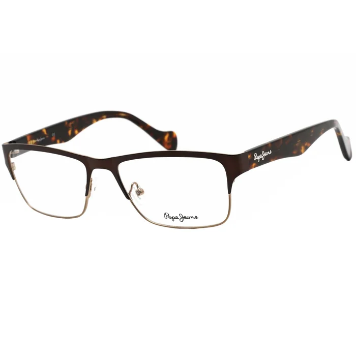 Pepe Jeans Men’s Eyeglasses – Brown Rectangular Full Rim Metal Frame | PJ1135 C2