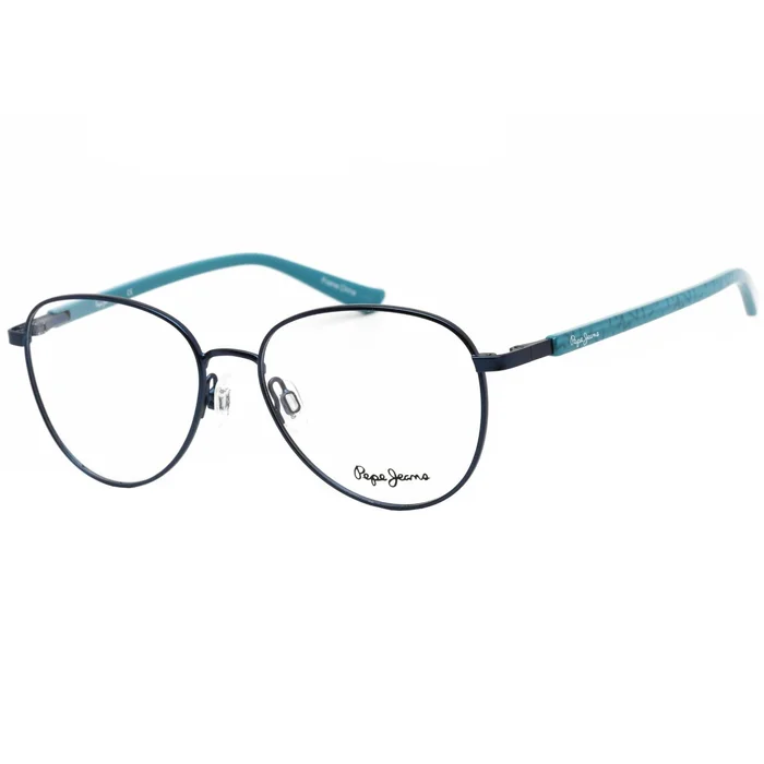 Pepe Jeans Women’s Eyeglasses – Blue Oval Metal Full-Rim Frame Clear Lens | PJ1297 C2