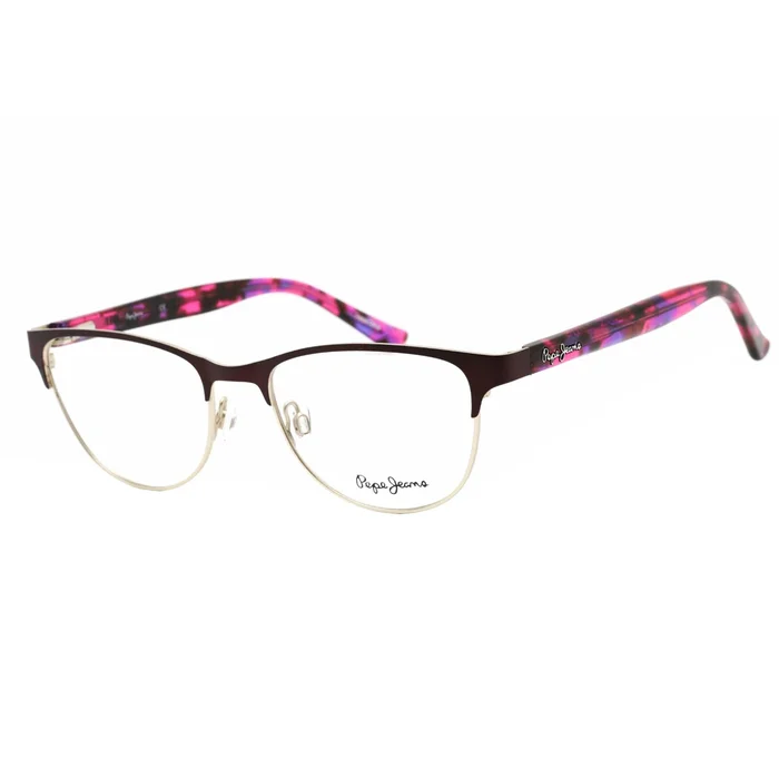 Pepe Jeans Women’s Eyeglasses – Burgundy Metal Cat-Eye Full-Rim Frame | PJ1273 C2