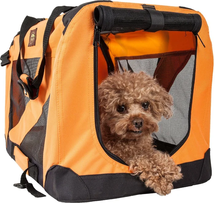 Pet Life 360° Vista View House Folding Zippered Pet Carrier, Orange