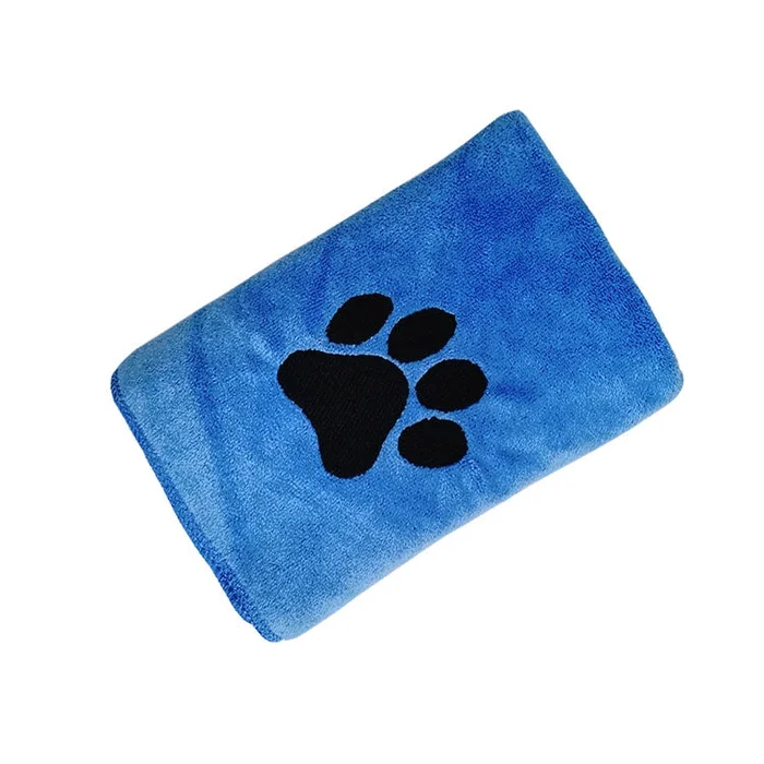 Pet Microfiber Absorbent Towel Cat Dog Bath Cleaning Towel, Size: 35x75cm(Blue)