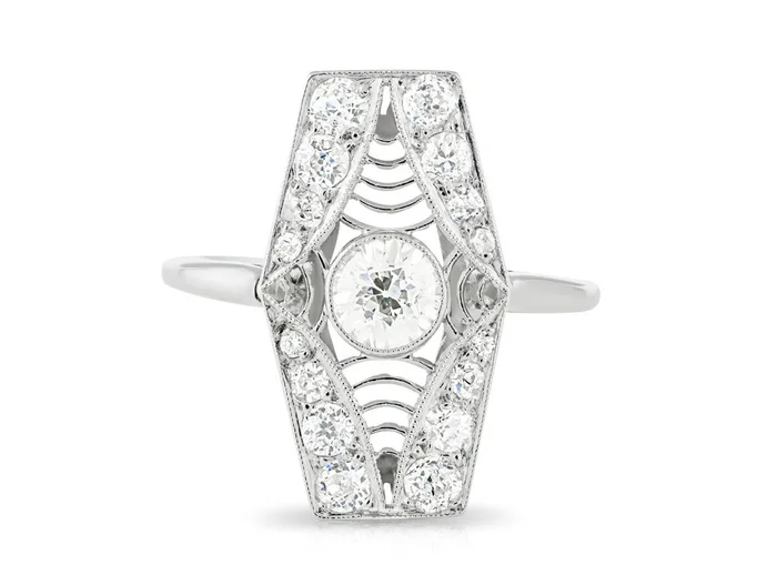 Platinum Art Deco Style Diamond Ring