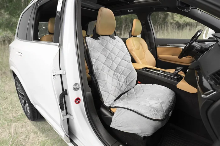 Plush Paws Products Quilted Velvet Waterproof Co-Pilot Bucket Car Seat Cover, Standard