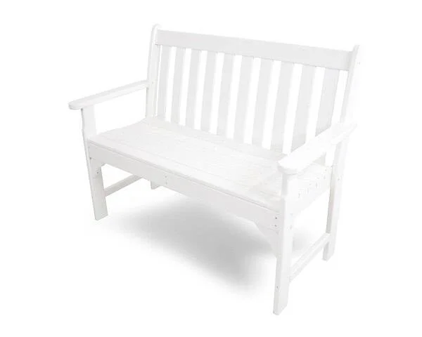 POLYWOOD Vineyard 48.5-in W x 35.25-in H White Plastic Garden Bench