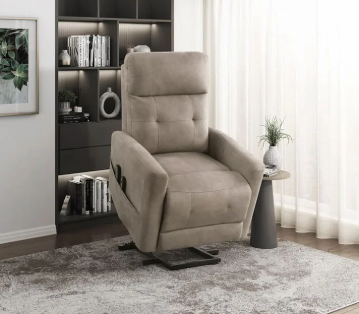 Power Lift Chair with Massage and Heat Comfort Brown Microfiber Upholstery Living Room Furniture 1pc GL-B011P262310