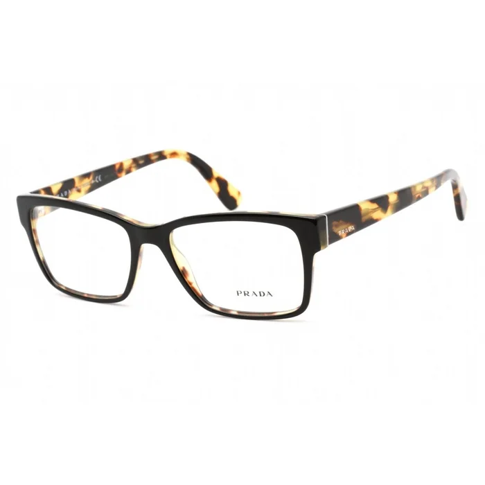 Prada Men’s Eyeglasses – Black Square Full-Rim Frame | PRADA 0PR 15VV NAI1O155