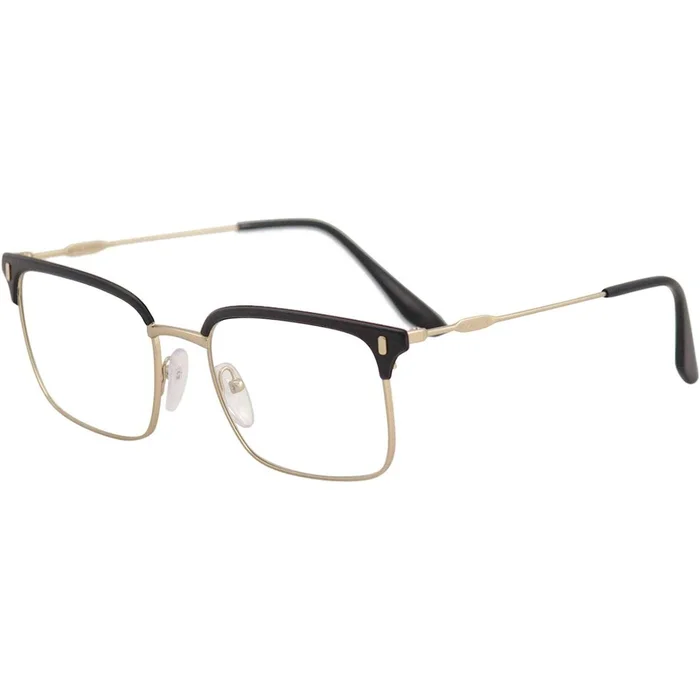 Prada Men’s Eyeglasses – Gold Black Square Full-Rim Frame | PRADA 0PR 55VV 2801O155