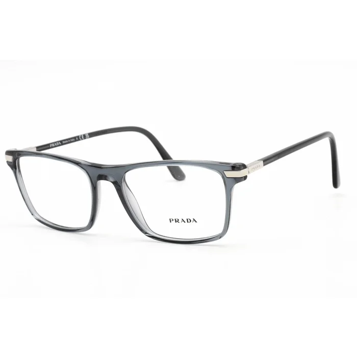 Prada Men’s Eyeglasses – Grey Rectangular Plastic Full-Rim Frame | 0PR 01WV 01G1O1