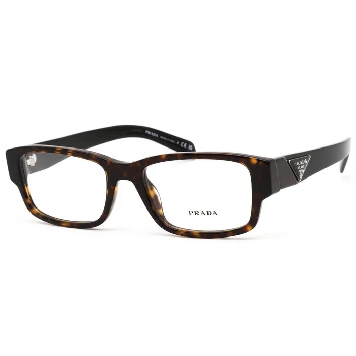 Prada Men’s Eyeglasses – Havana Rectangular Plastic Frame Demo Lens | 0PR 07ZV 2AU1O1